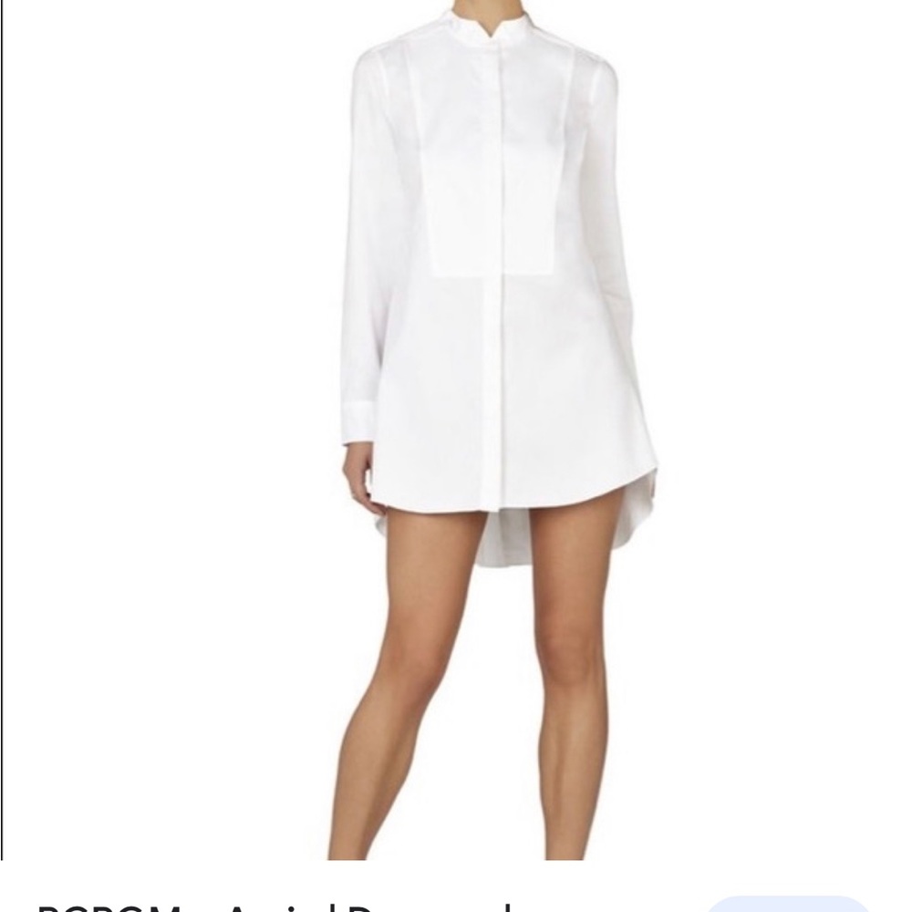Bcbg MaxAzria white tuxedo shirt dress size M